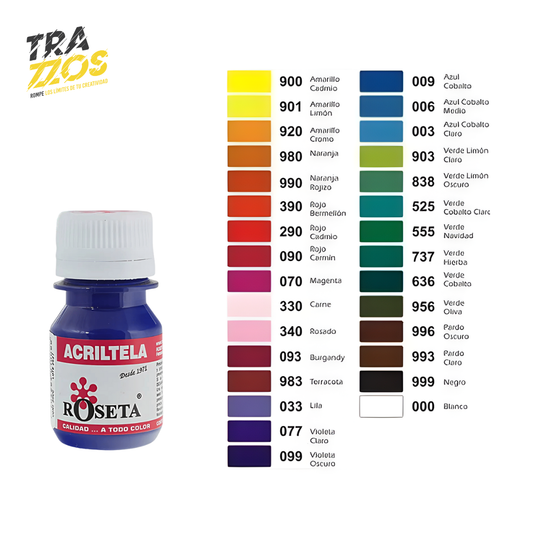 Acriltela Roseta Azul Cobalto