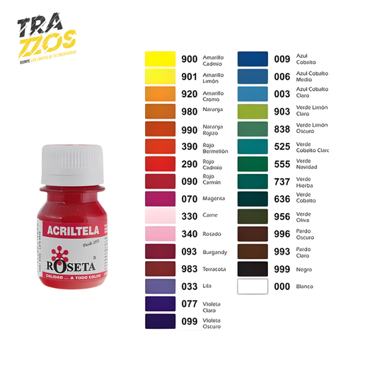 Acriltela Roseta Rojo Cadmio