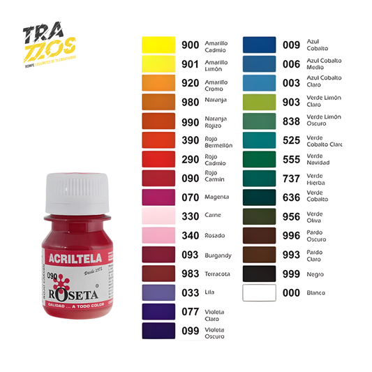 Acriltela Roseta Rojo Carmín