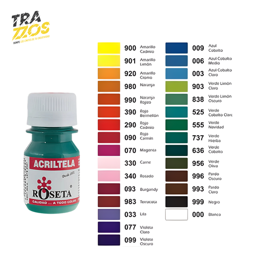 Acriltela Roseta Verde Cobalto Claro