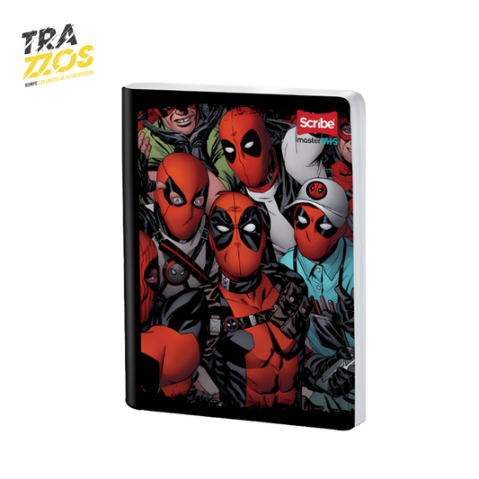Cuadernos cosidos con de Deadpool en colores rojo y negro