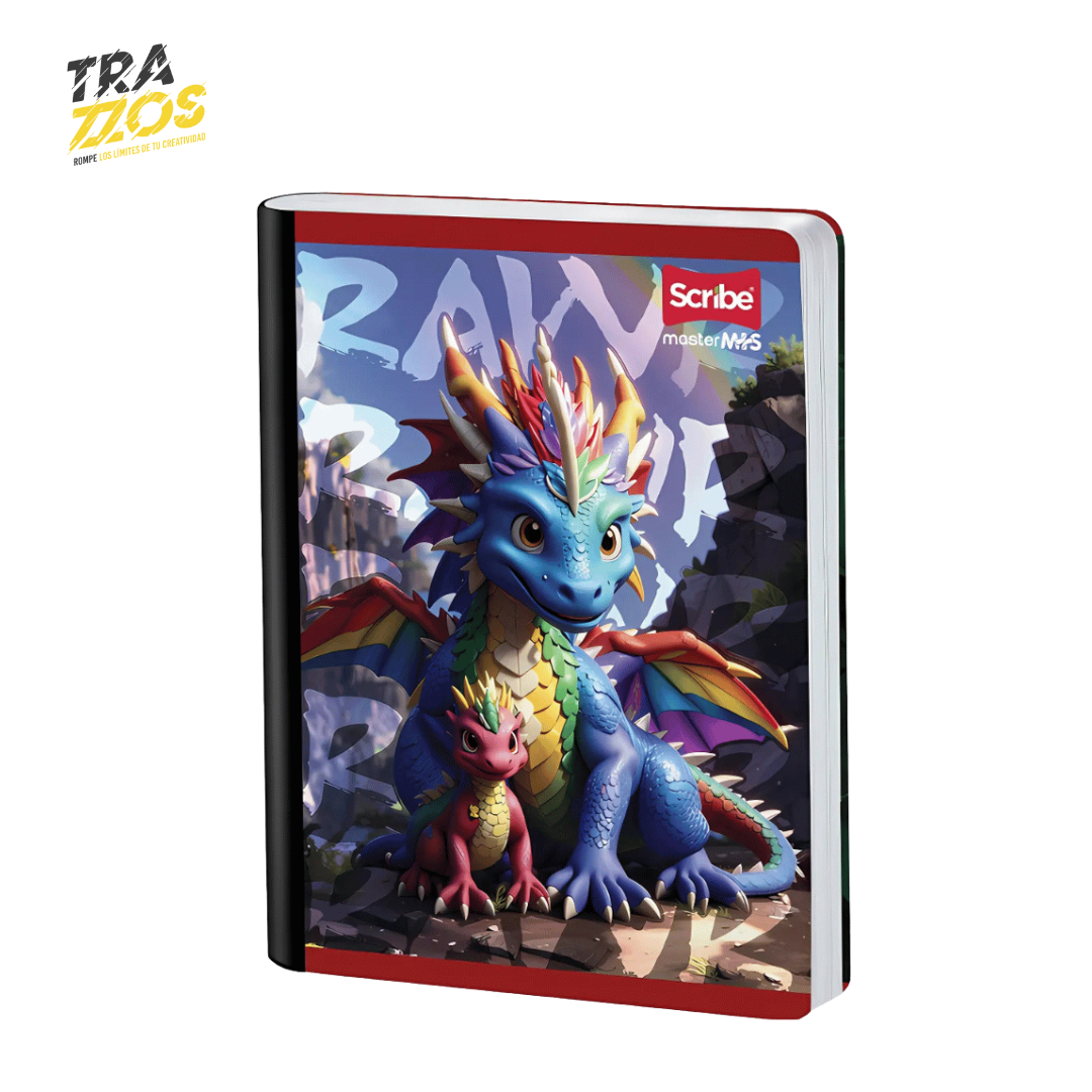 Cuaderno cosido con portada de dragon color azul