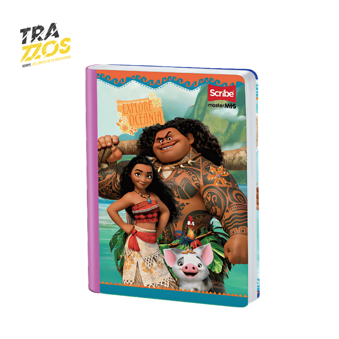 Cuaderno cosidos con portadas de Moana y Maui de la pelicula