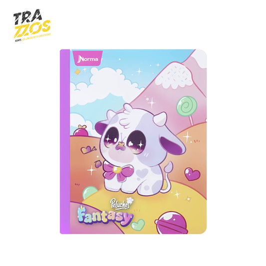 Cuadernos escolares cosidos Fantasy con portada de vaca tierna en colores pastel