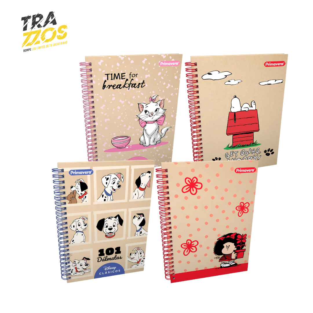 Cuaderno Primavera Argollado grande Kraft cuadriculado