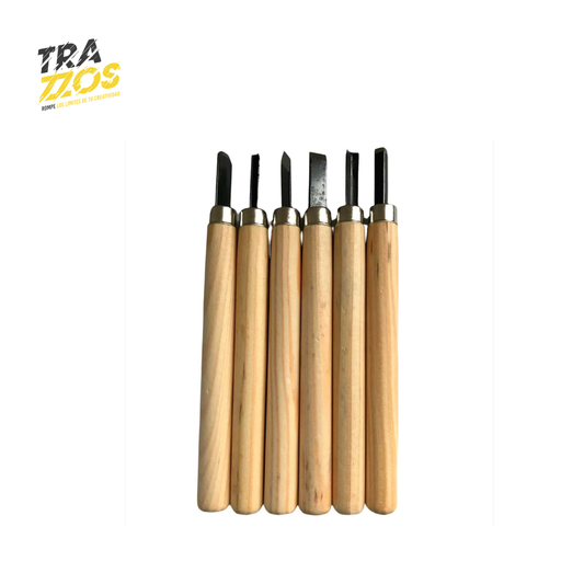 Kit de 6 Gubias para Talla en Madera