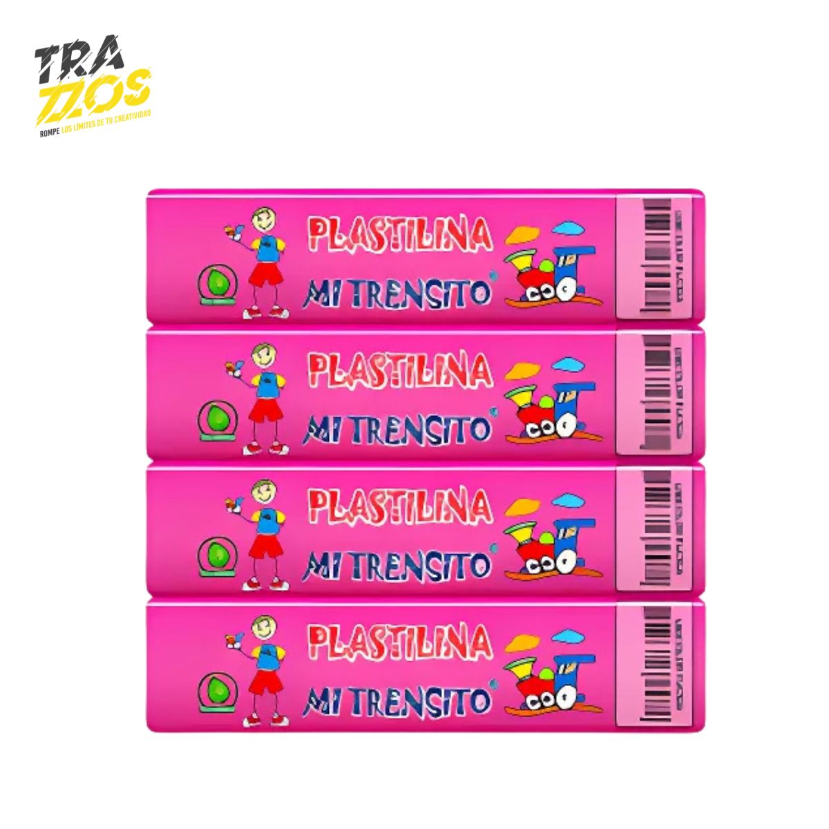 Plastilina Trensito barra X12 Fucsia