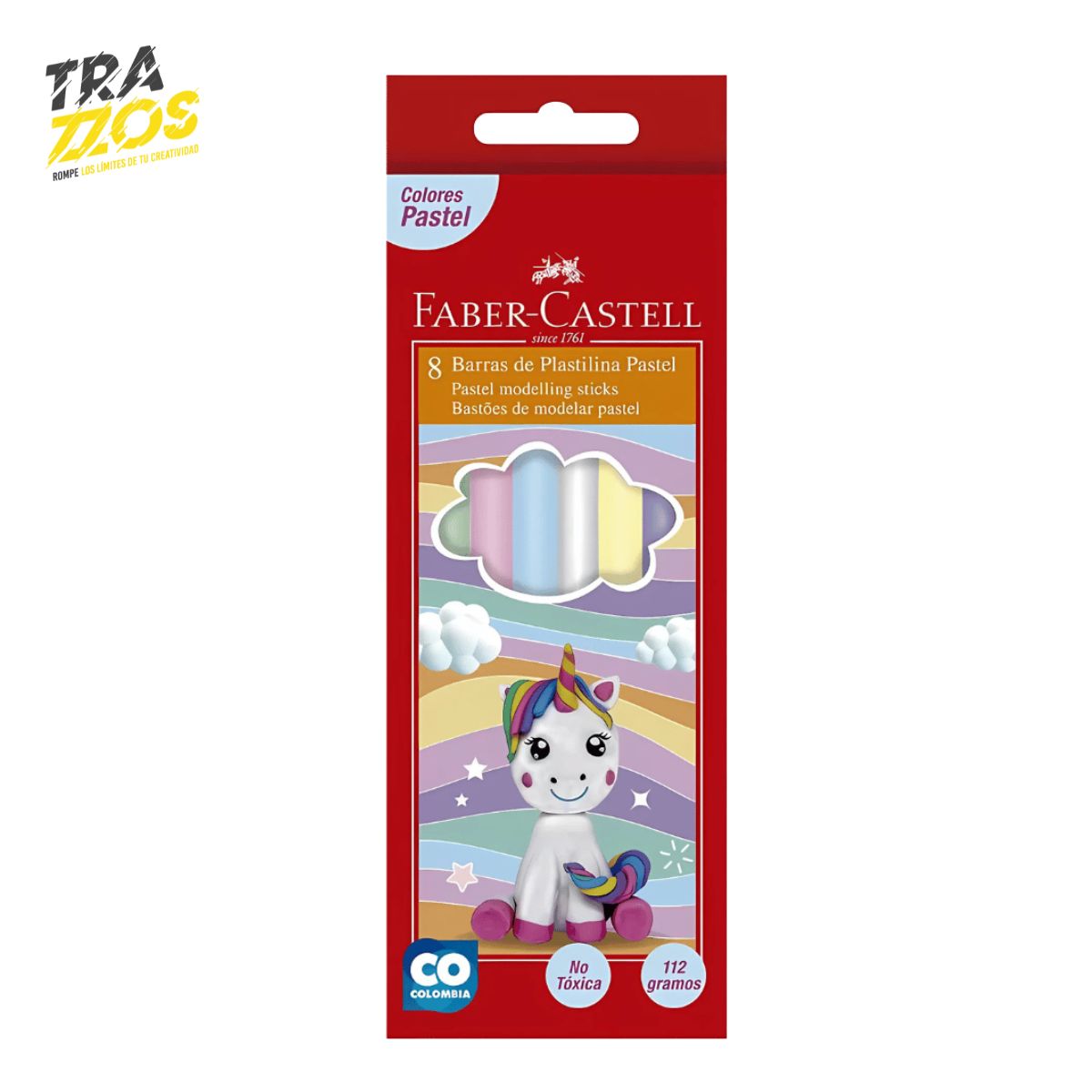 Plastilina Faber larga X8 pastel