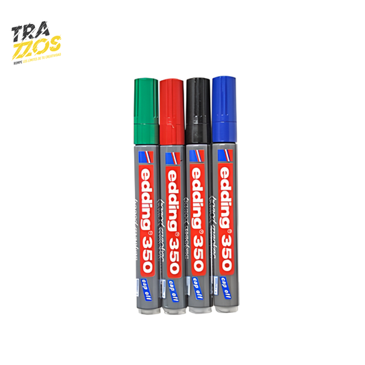 Marcador borrable 350 para pizarra de color Negro, Rojo, azul ó verde.