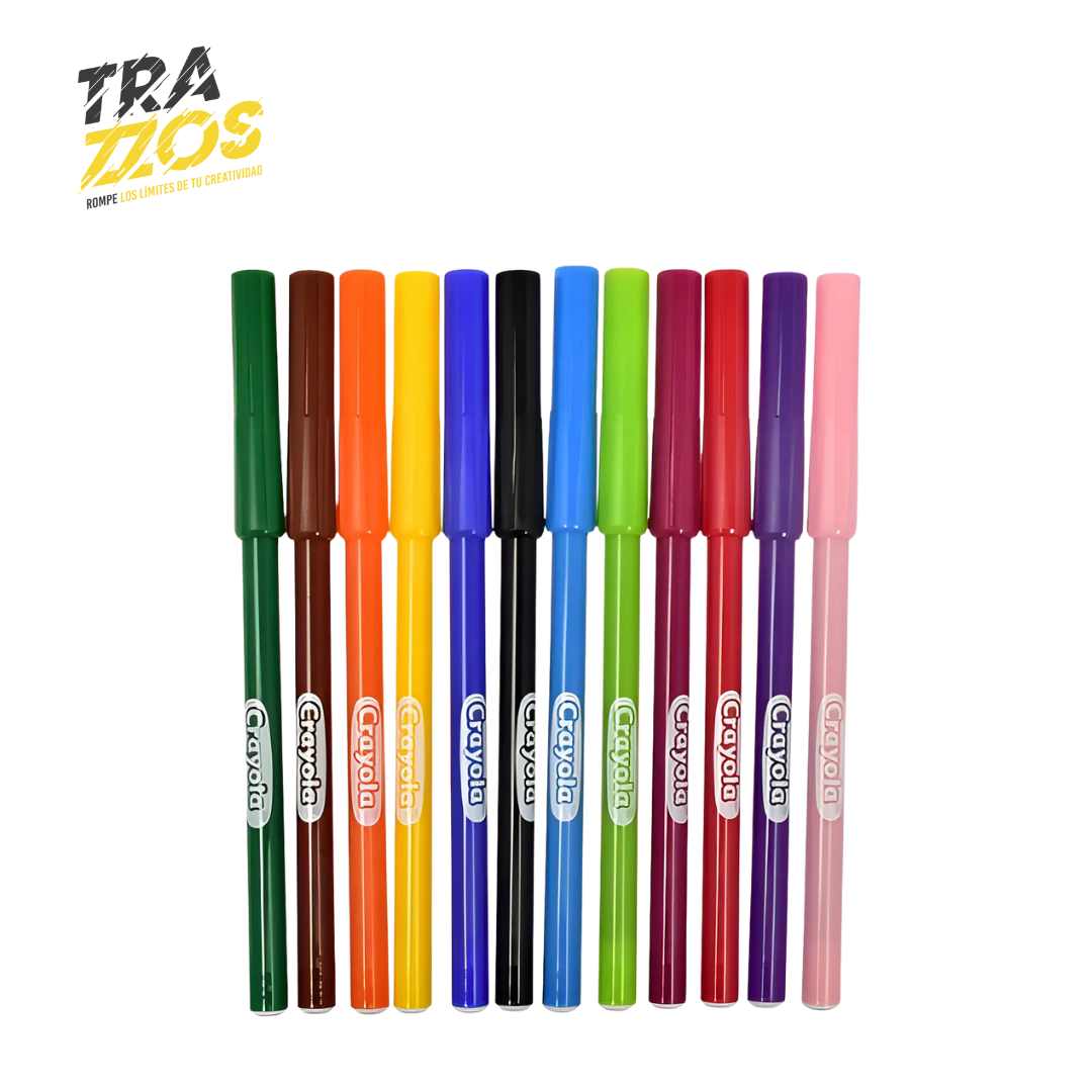 Plumon Crayola Punta Fina X12 Wonder Markers