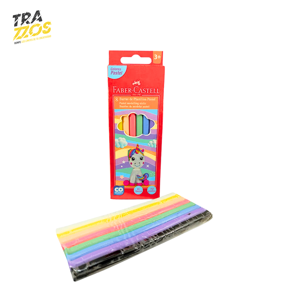 Plastilina Faber-Castell Larga Pastel x8