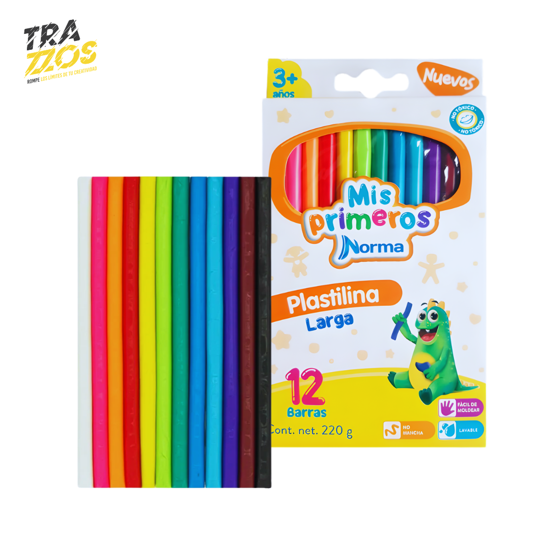 Plastilina Fluorescentes Norma Larga x12
