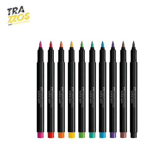 Plumones Punta Pincel Faber-Castell x10