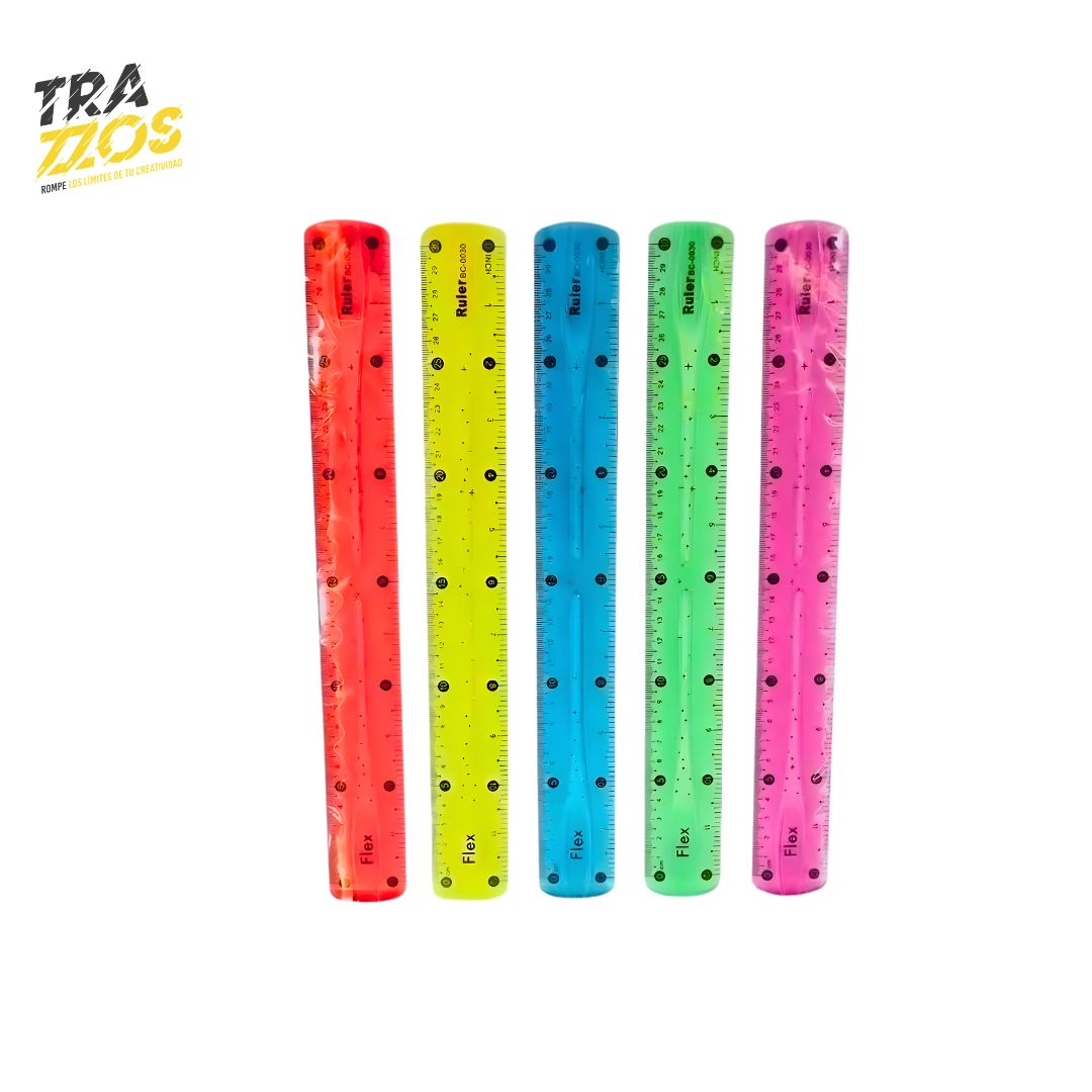 Regla Plástica Flexible 30 cm