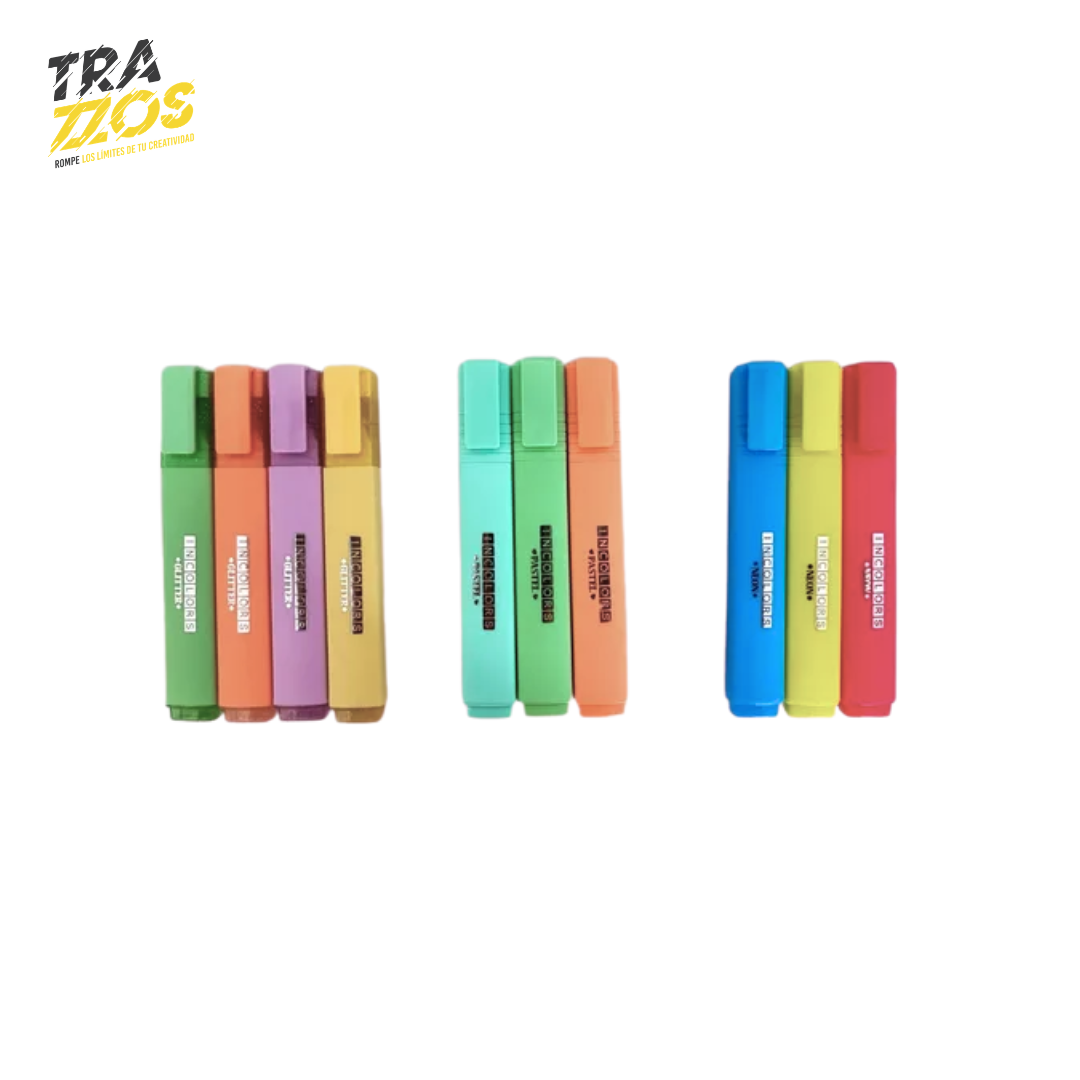 Set de 10 Resaltadores incolors Pastel