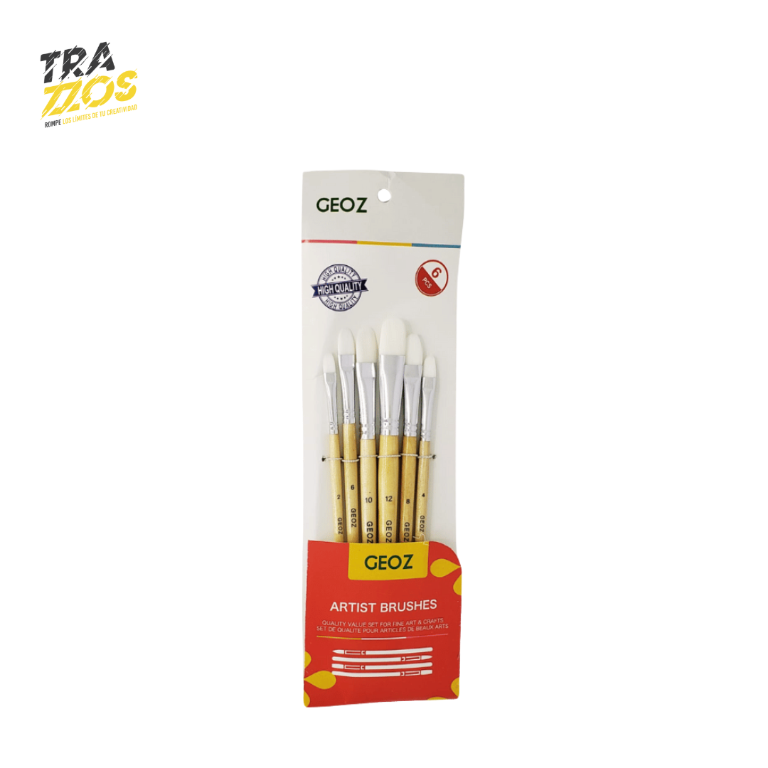 Set de 6 Pinceles Lengua De Gato GO-0111