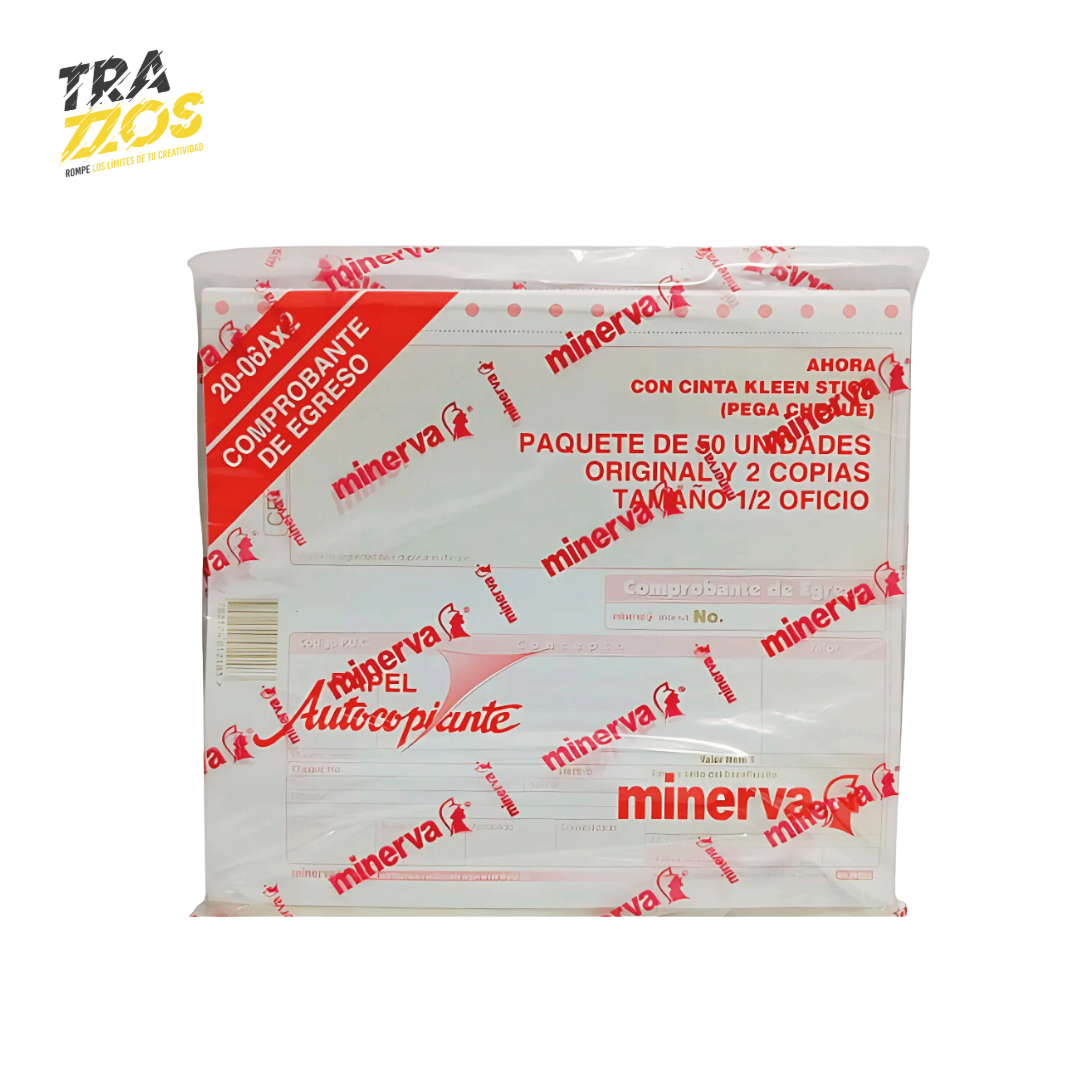 Minerva 20-06AX2 Comprobante de Egreso Cheque Autocopiante x50