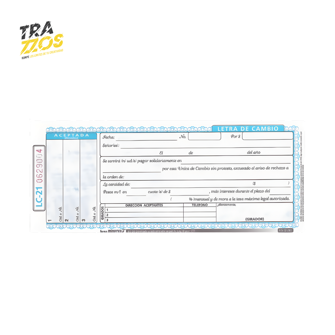 Minerva 60-00 Letra de Cambio Pequeño X50