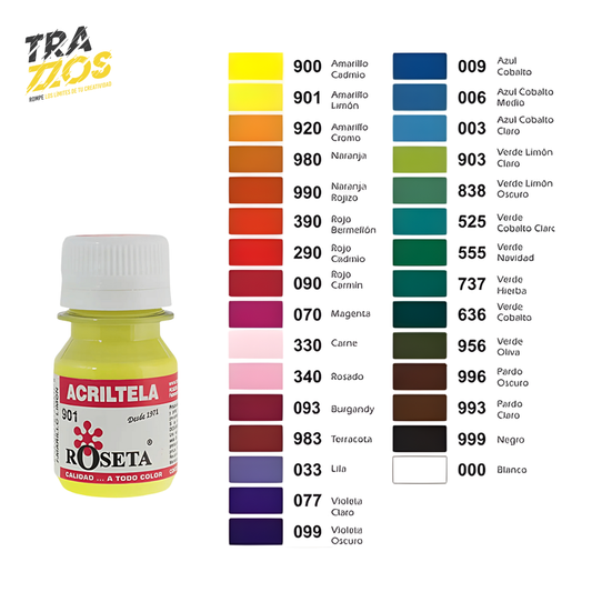 Acriltela Roseta Amarillo Limón