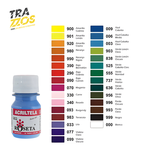 Acriltela Roseta Azul Cobalto Claro