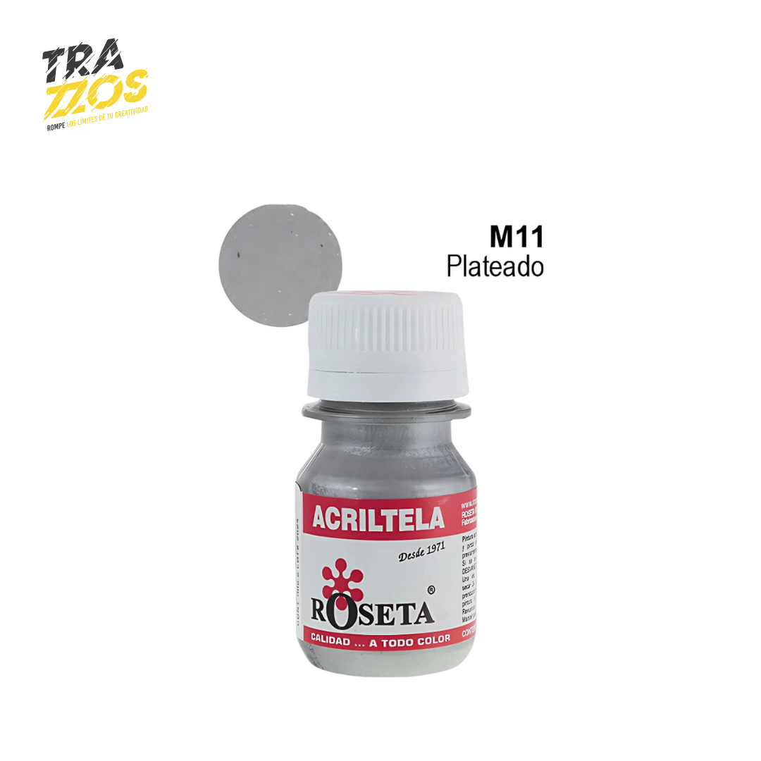 Acriltela Roseta Plateado