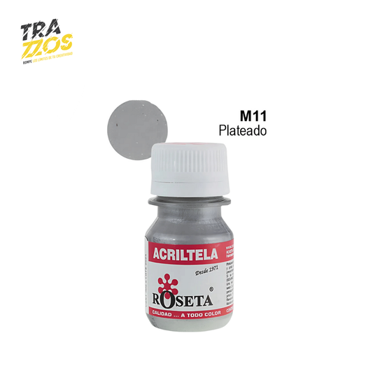 Acriltela Roseta Plateado