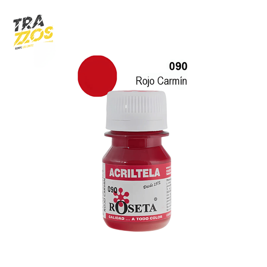 Acriltela Roseta Rojo Carmín