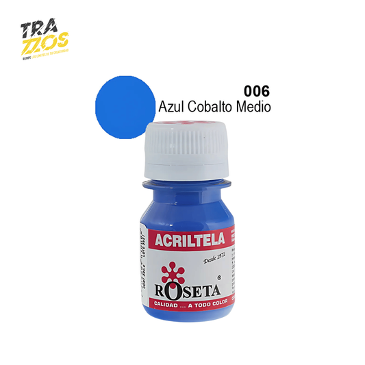 Acriltela Roseta Azul Cobalto Medio