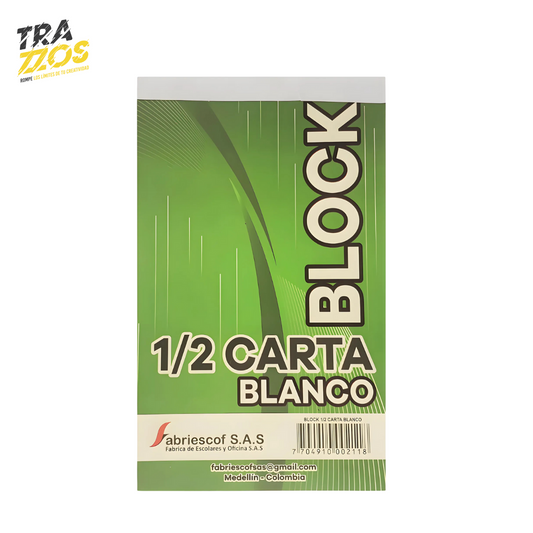 Block Bond 1/2 Carta Blanco