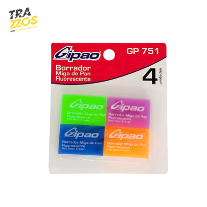 Borradores Gipao Fluorescente x4 (Neón)