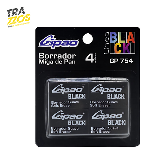Borrador Gipao Miga De Pan Negro x4