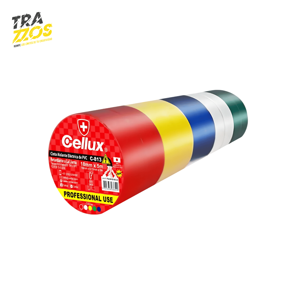 Cinta Aislante Cellux 18×5 Surtida x10