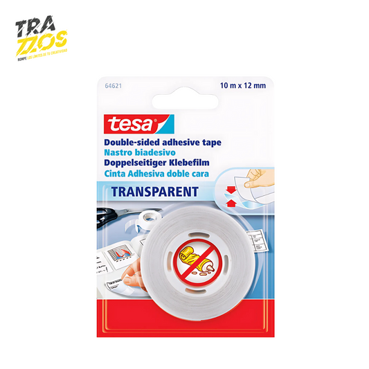 Cinta Doble Faz Tesa Transparente 12×10