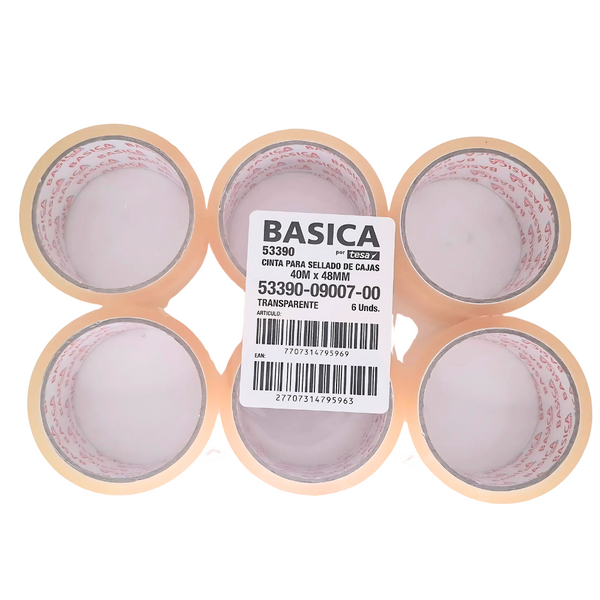 Cinta Empaque Basic X6 48x40 Transparente