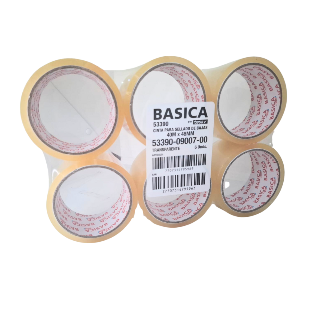 Cinta Empaque Basic X6 48x40 Transparente