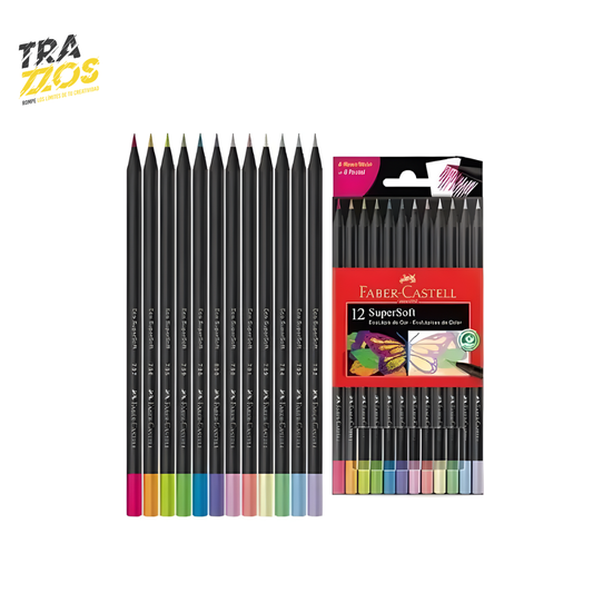 Color SuperSoft Faber-Castell x12 (6 Neón + 6 Pastel)