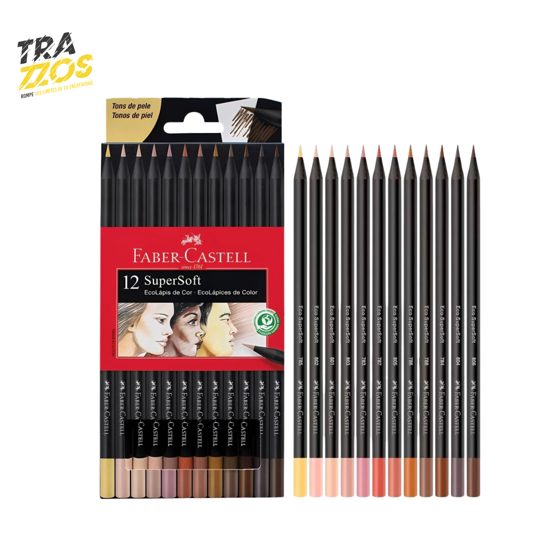 Colores Faber-Castell Supersoft x12 tonos piel