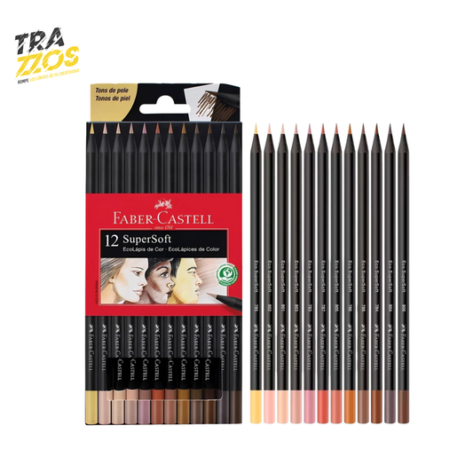 Colores Faber-Castell Supersoft x12 tonos piel