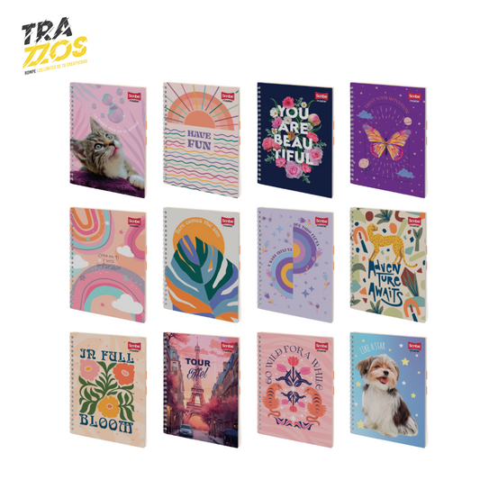 Cuaderno Master Argollado Pasta Dura Femenino Cuadros