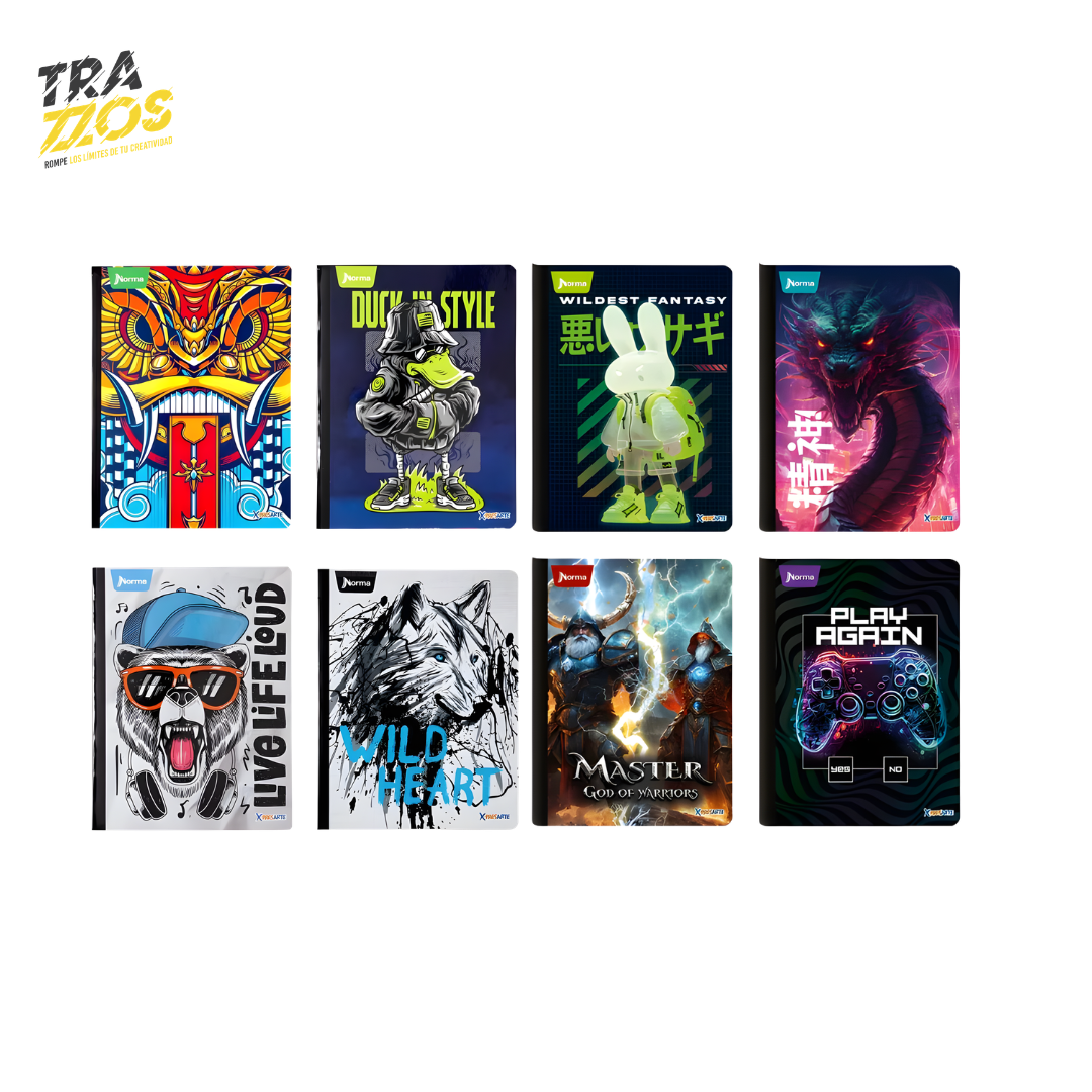Cuadernos cosidos con diseños urbano para hombre en tonos Oscuros