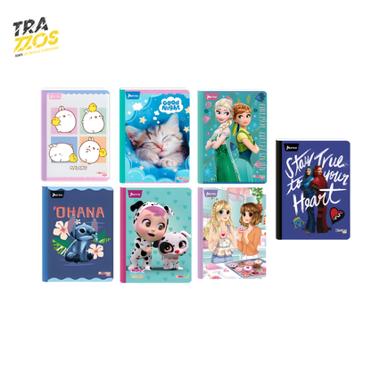 Cuadernos escolares cosidos con portadas de Molang, Gatos, Frozen, Stitch, Cry Babies, Antonia, Descendientes con estilos juveniles