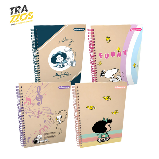 Cuaderno Primavera Argollado grande Kraft cuadriculado