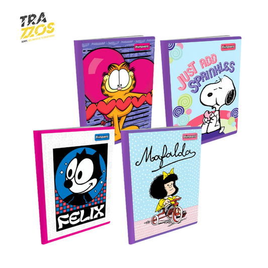 Cuaderno Primavera Cosido 100 hj cuadriculado Mujer