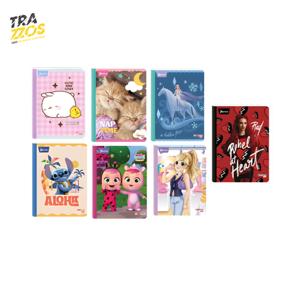 Cuadernos escolares cosidos con portadas de Molang, Gatos, Frozen, Stitch, Cry Babies, Antonia, Descendientes con estilos juveniles
