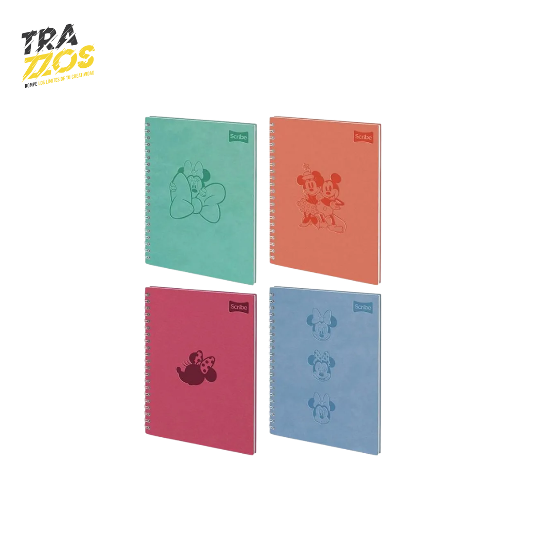 Cuaderno Argollado Scribe de Cuero Pasta Dura Minnie