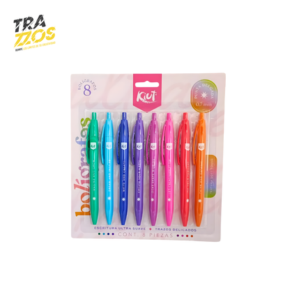 Esferos de Colores Kiut x8