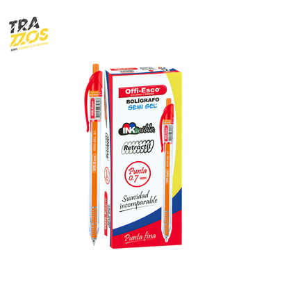 Esferos Retráctiles Semigel 0.7 Offi-Esco 052 x12