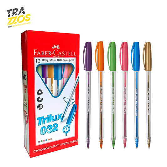 Esferos Faber Castell Trilux x12