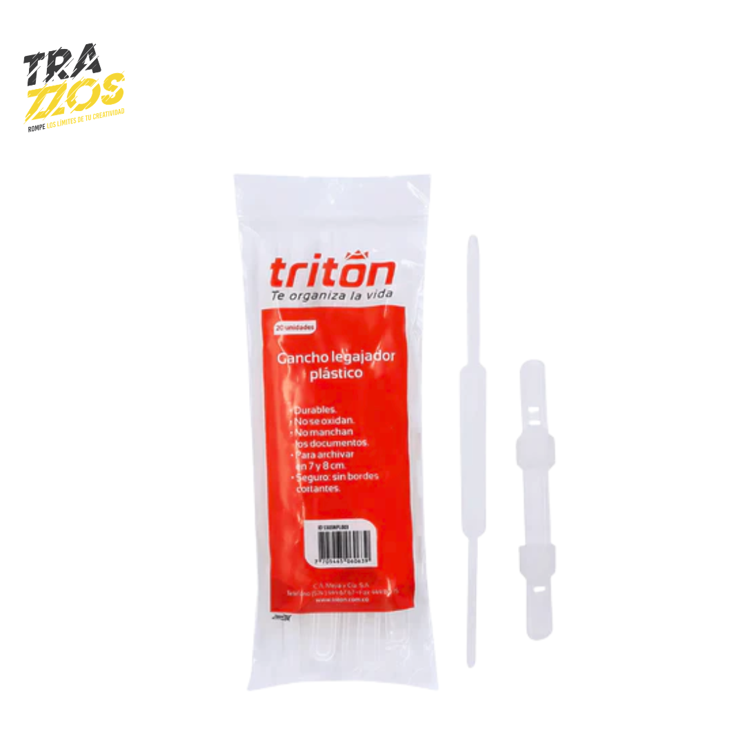 Gancho Archivador Plástico Triton x20Uds