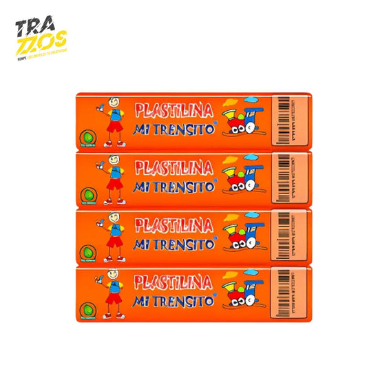 Plastilina Trensito barra X12 Naranja